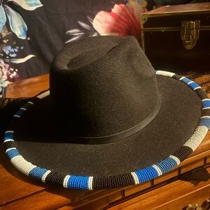 Black Beaded Men's Hat